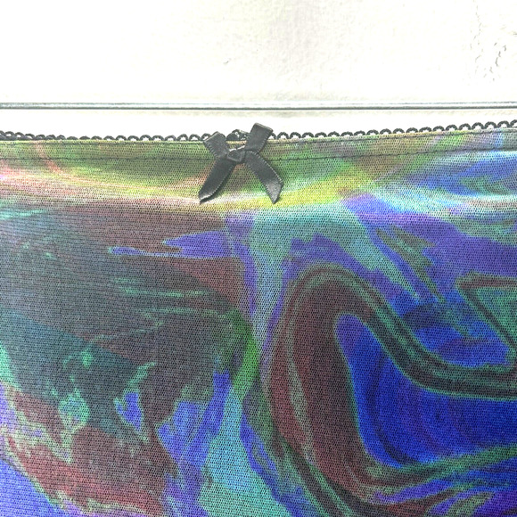 Urban Outfitters Purple & Green 60s Swirl Print Stretch Mini Skirt - Picture 8 of 12